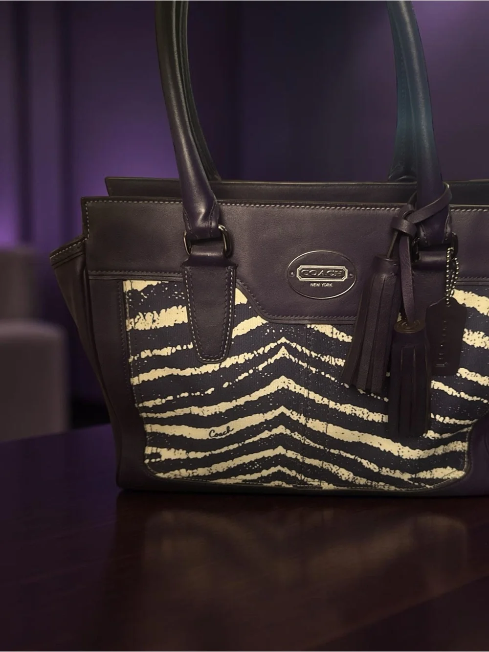 Coach Legacy Candace Carryall - Zebra Print - EUC